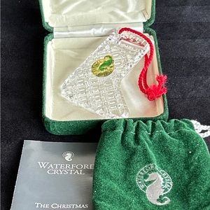 Waterford 1992 Holiday stocking ornament with box, sticker and case